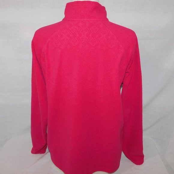 Eddie Bauer Womens XL Pink Pattern 1/4 Zip Quest Fleece Pullover Sweater - Picture 8 of 9